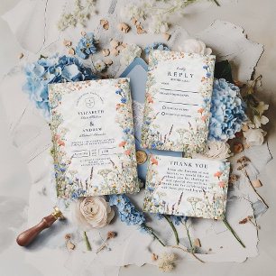 Watercolor Pastel Garden Wedding Thank You Card