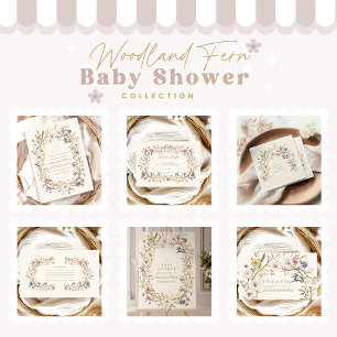 Boho Woodland Fern Baby Shower Napkin