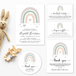 Boho Rainbow Virtual Baby Shower Invitation