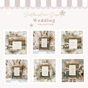 Southwestern Desert Cactus Landscape Wedding Thank You Card