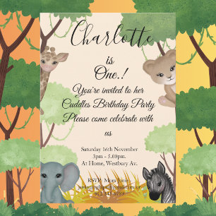 Cuddles 1st Birthday Party Invitation