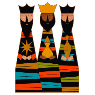 Three Wise Men Modern Mid-Century Holiday Card