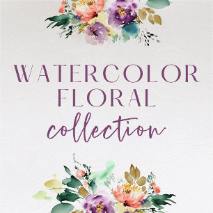 Abstract Watercolor Floral Wedding Invitation