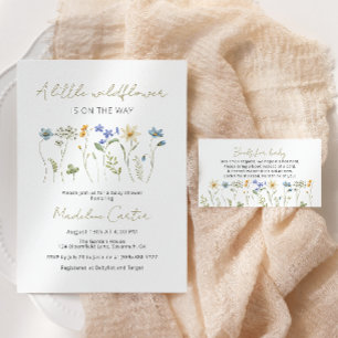Wildflower Neutral Baby Shower Display Shower Enclosure Card