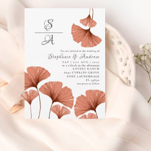 Elegant Terracotta Foliage Rose Gold Wedding