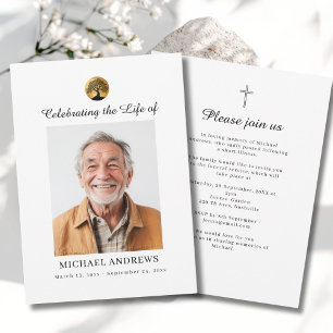 Tree of Life - Celebration of Life Funeral Photo  Invitation