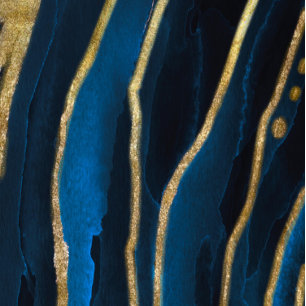 Navy Blue & Gold Foil Agate Wedding Invitation