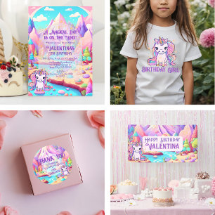 Colourful Pastels Magical Day Cute Unicorn Birthda Invitation