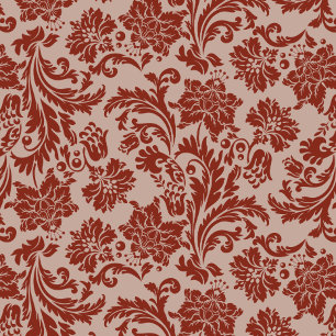 Elegant copper rust damask wedding invitation