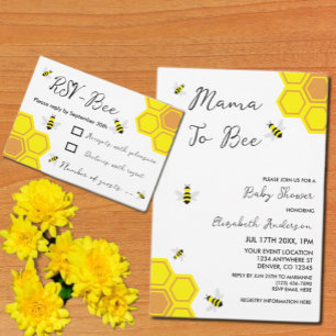 Bee Baby Shower RSVP Card