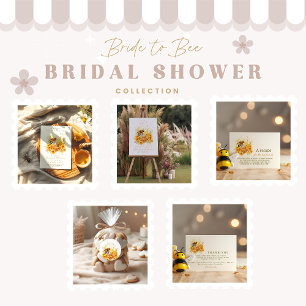 The bride to bee golden honey bloom thank you card