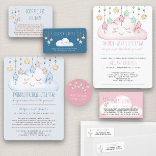 Book Request for Baby Poem Nursery Stars Blue Enclosure Card