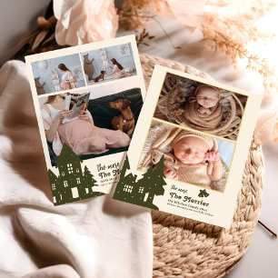 Christmas Holly Jolly Time Woodland  Foil Holiday Card