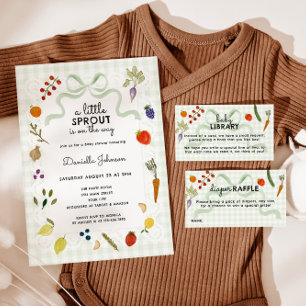 Farmer's Market Gingham Diaper Raffle Game Enclosure Card