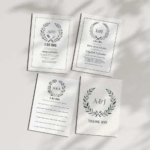 Rustic Elegant Monogram I Do BBQ Couples Shower Invitation
