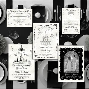 Hand Drawn The Night Before Rehearsal Dinner Invitation