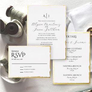 Deckle Edge Gold Foil RSVP Card