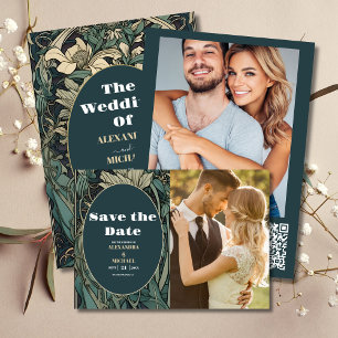 Vintage Floral Art Nouveau Wedding Menu