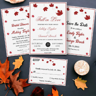 Elegant Rustic Fall Leaves Romantic Fall Wedding Save The Date