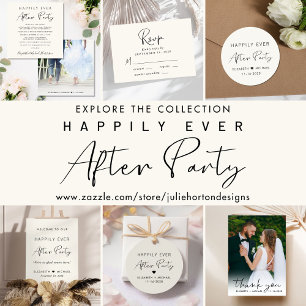 Happily Ever After 2 Photo Wedding Reception All In One Invitation