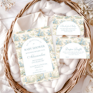 Blue Dinosaur Storybook Baby Shower Napkin