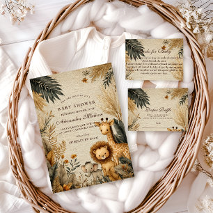 Neutral Safari Woodland Baby Shower Napkin