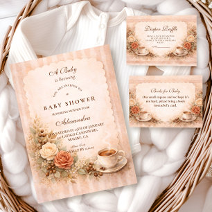 Neutral Rustic A Baby Is Brewing Invitation
