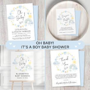 Boho Rainbow Watercolor Baby Shower Bingo Game
