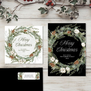 Elegant Pine Wreath and Greenery   Christmas