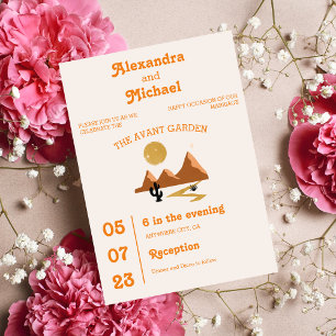 Vintage Mid Century Desert Wedding Save The Date