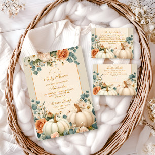 Rustic Pumpkin Floral Baby Shower Napkin
