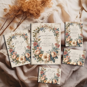Botanical Bliss Wildflowers Art Nouveau Wedding Enclosure Card