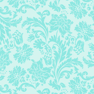  Damask teal elegant wedding invitation