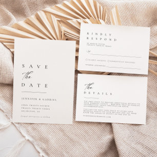 Ultra-Minimal Gold Typography Save the Date   Invitation