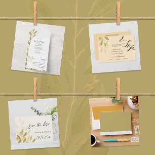 Artistic Romantic Green Tea Watercolor Invitation