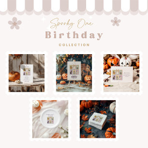 Cute Cottagecore Halloween 1st Birthday Invitation