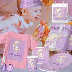 Spooky One Ghost Moon Kids Halloween 1st Birthday