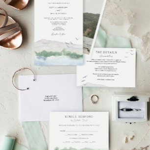 Mountain Lake Wedding Invitation