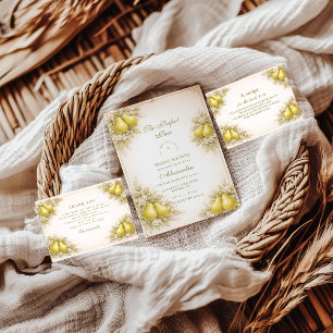 Romantic Pear Garden Bridal Shower Invitation