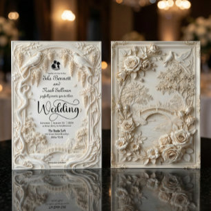 Faux Bas-Relief  Wedding Return Address Labels