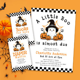Halloween Ghost Baby Shower Diaper Raffle Enclosure Card