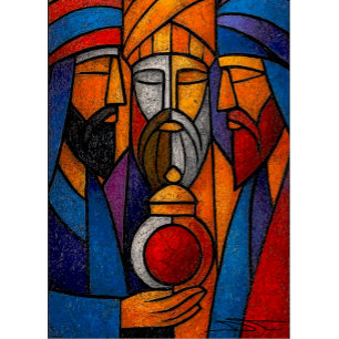 Modern Stained Glass Three Wise Men Tissue Paper