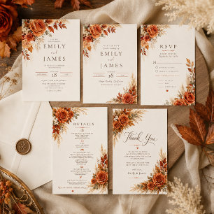 Autumn Harvest Florals Save the Date Invitation