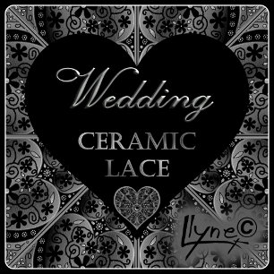Ceramic Lace Black RSVP Card