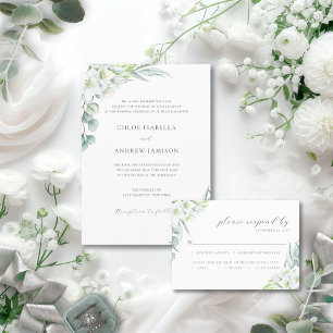 Chloe Simple Elegant Greenery Christian Wedding Invitation