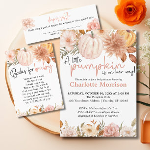 Boho Floral Pumpkin Fall Baby Shower Diaper Raffle