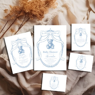 Elegant French Teddy Bear  Baby Shower Napkin