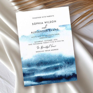 Modern Watercolor Wedding Invitations.  Invitation