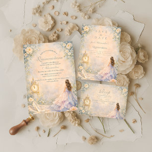 Enchanted Fairytale Garden Quinceañera Save The Date