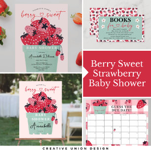 Berry Sweet Birthday Party Invitation Strawberry